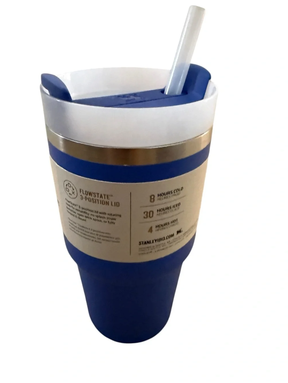 NWT Stanley Quencher H2.0 Tumbler - Iris “The Flowstate” 20 oz. with White Lid